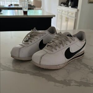 Nike Classic White and Black Cortez Shoes